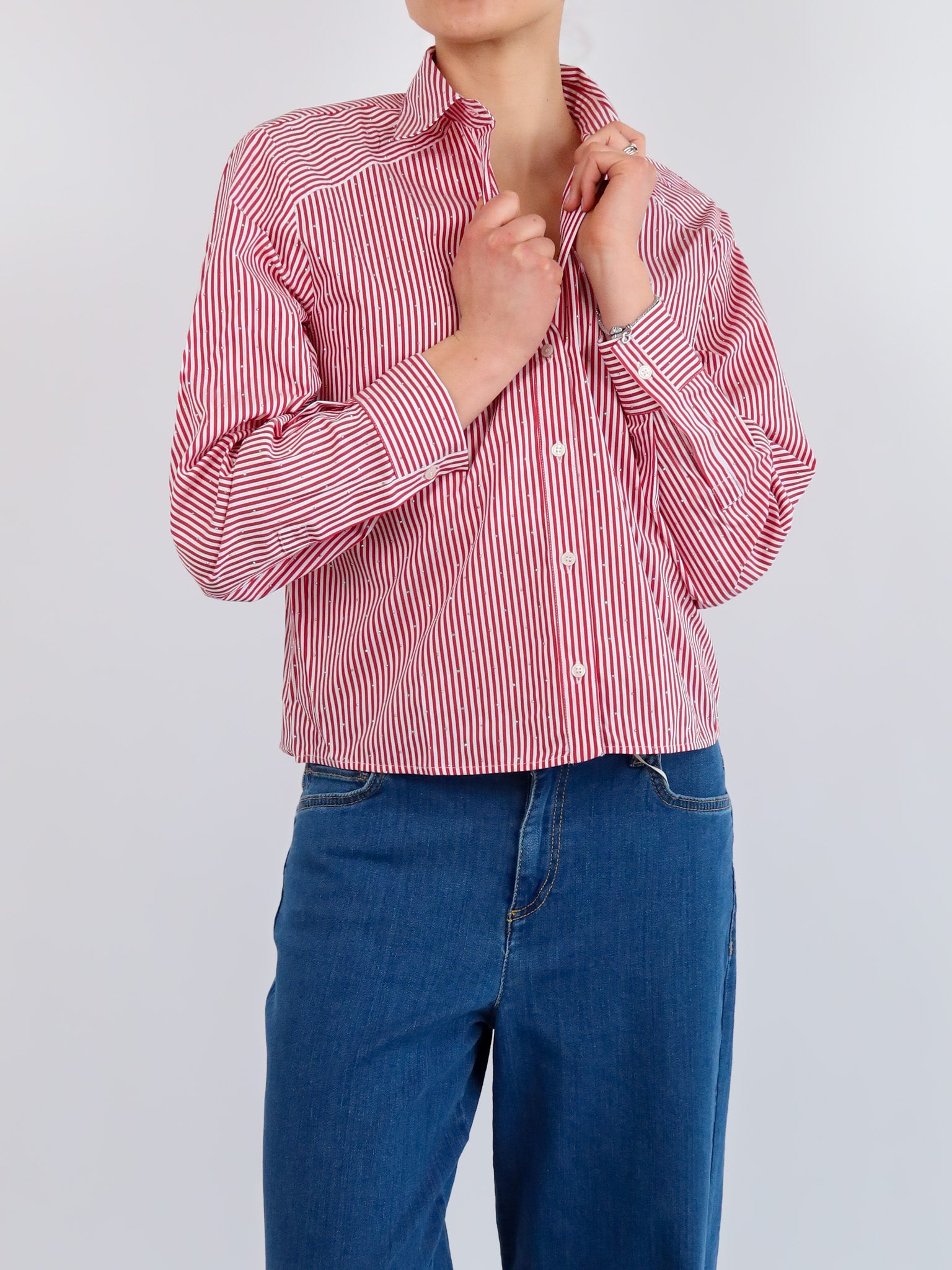 BLOUSE STRIPES RED