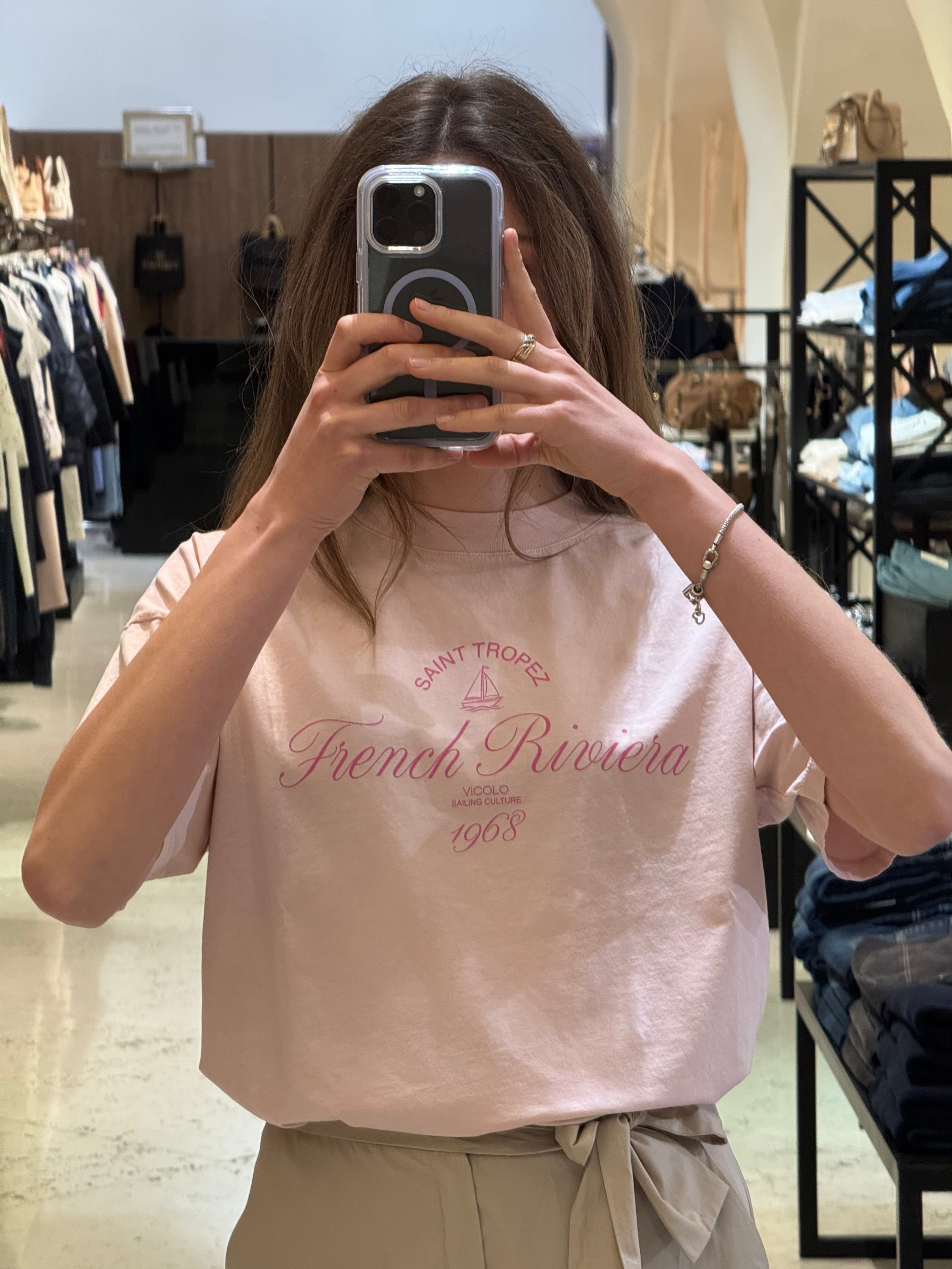 T-Shirt „Saint Tropez French Riviera 1968“ – Damen Shirt aus 100 % Baumwolle