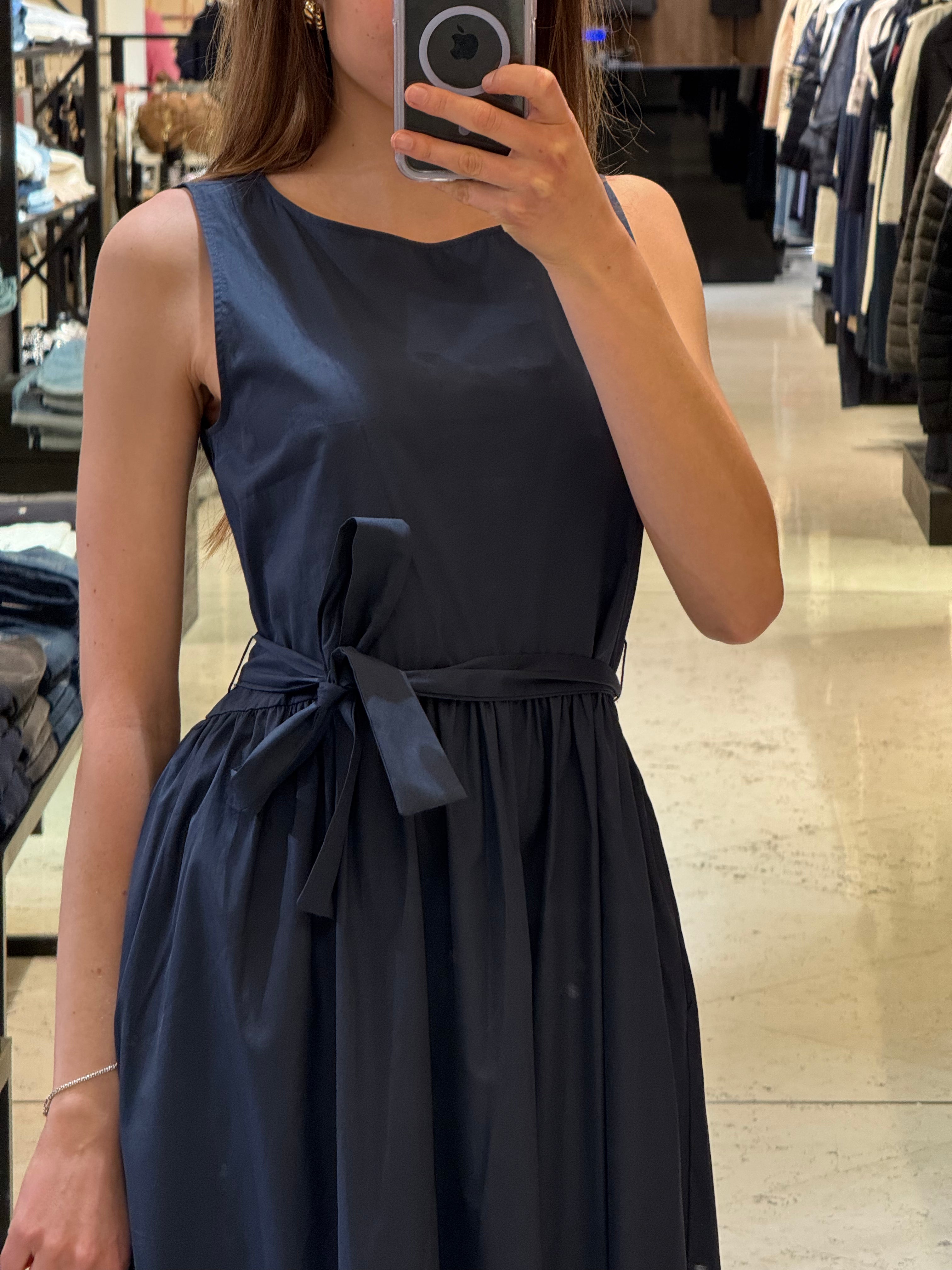 Ärmelloses Midi-Kleid zum Binden – Damen Kleid aus 100 % Baumwolle