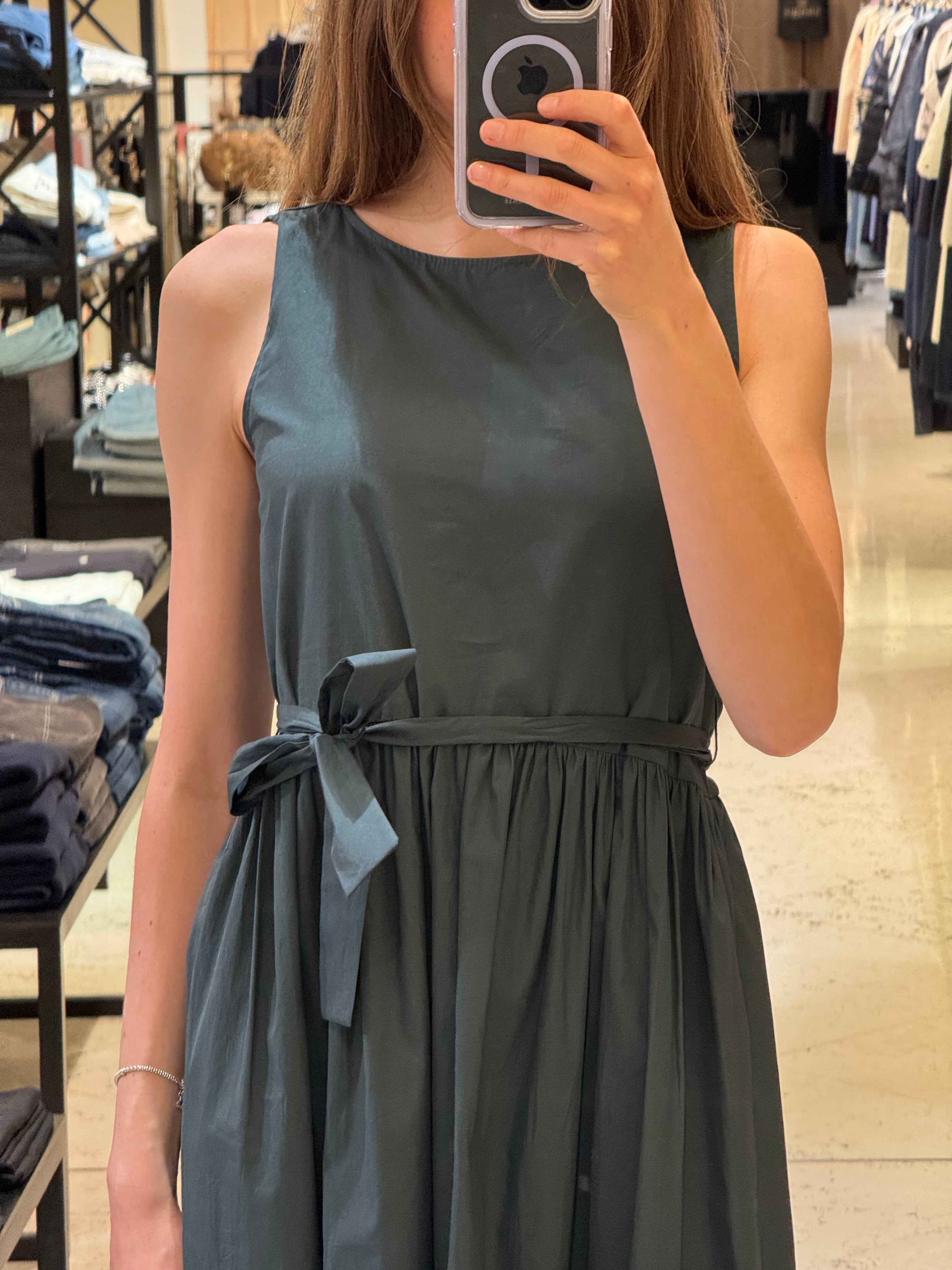 Ärmelloses Midi-Kleid zum Binden – Damen Kleid aus 100 % Baumwolle
