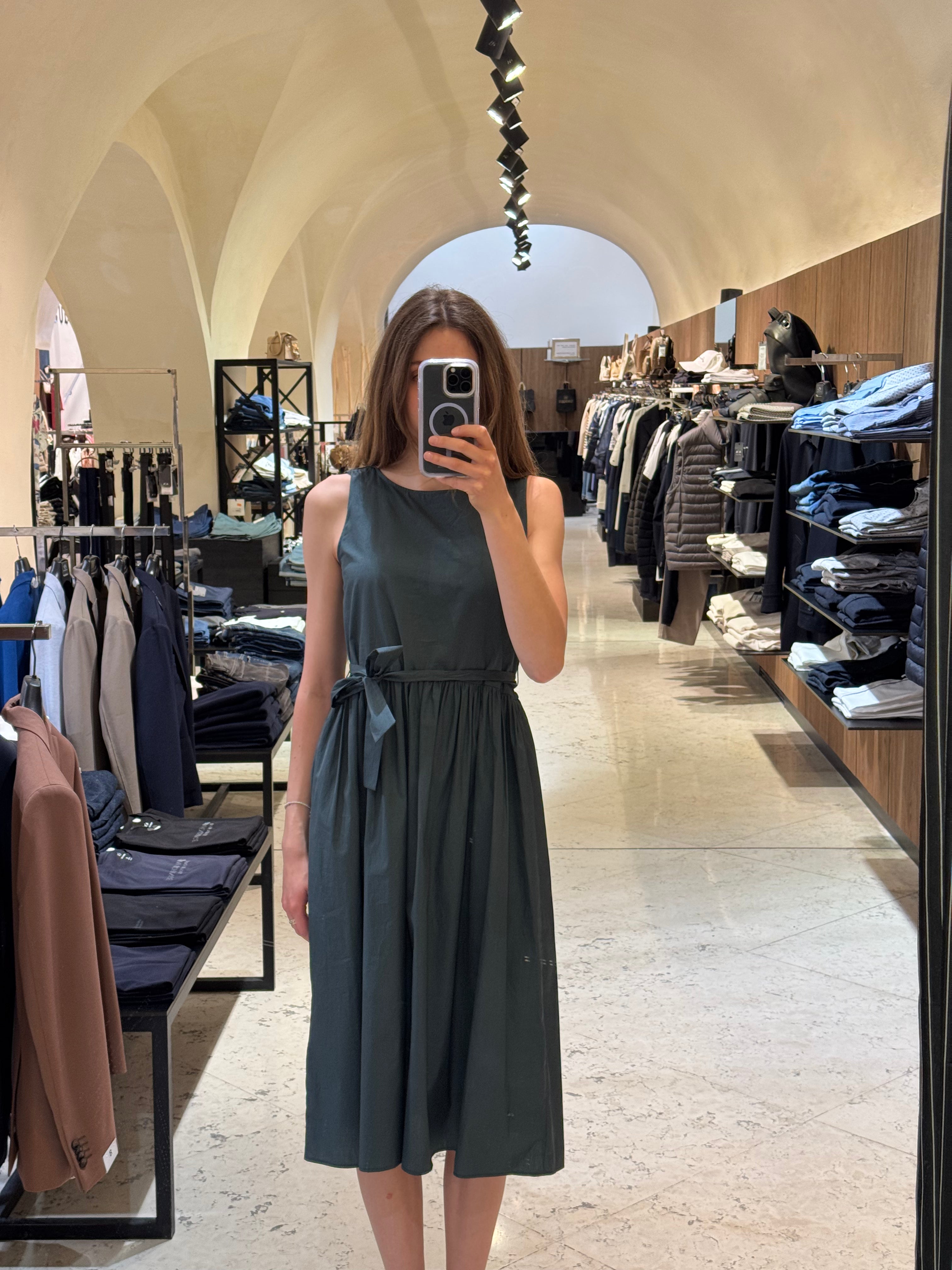 Ärmelloses Midi-Kleid zum Binden – Damen Kleid aus 100 % Baumwolle