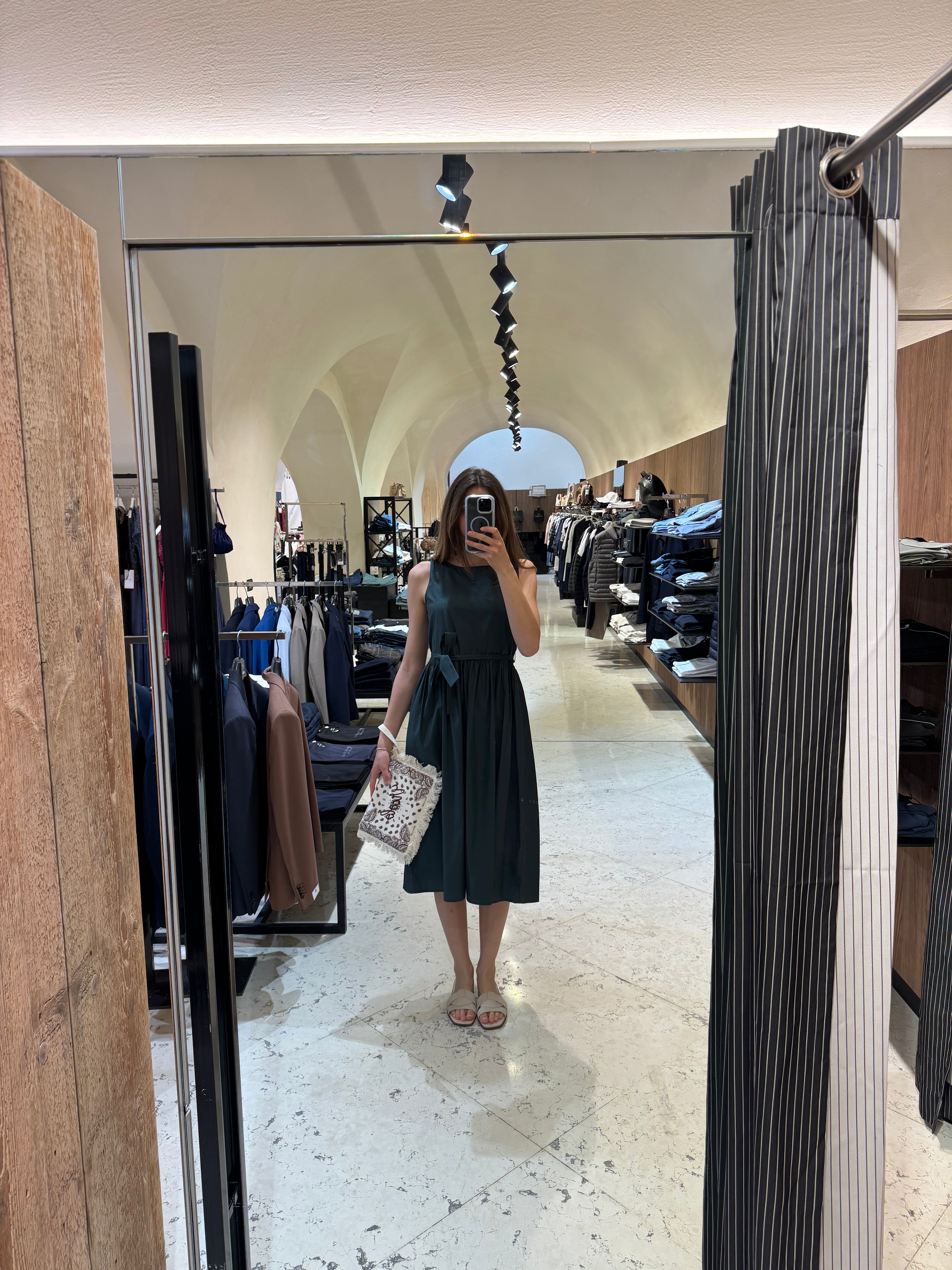 Ärmelloses Midi-Kleid zum Binden – Damen Kleid aus 100 % Baumwolle